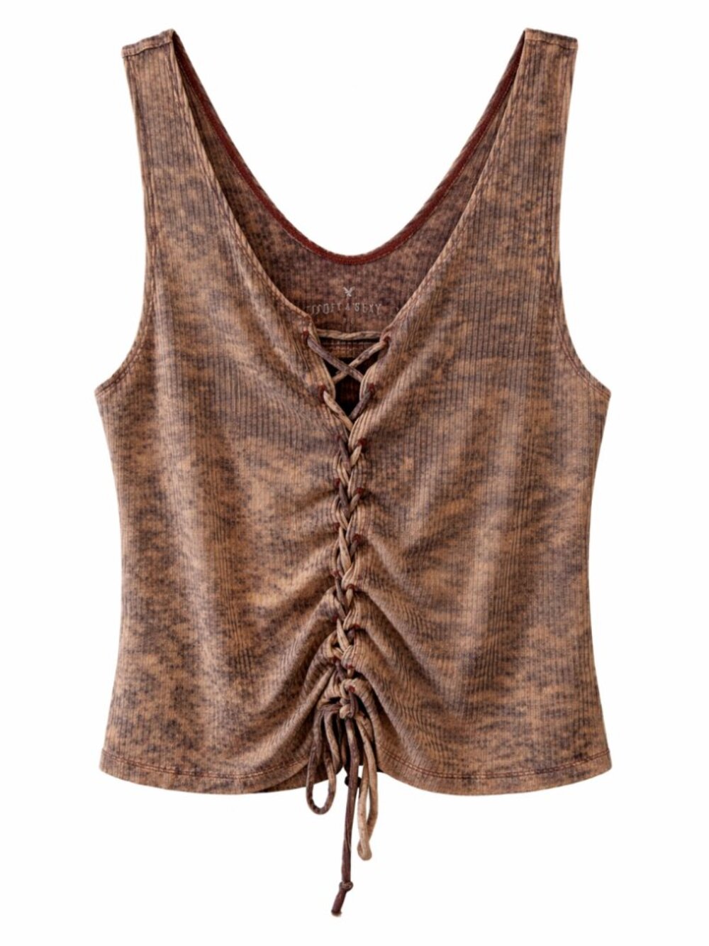 🛍️ 3/10 American Eagle Soft & Sexy Ribbed Lace Up Tank Fits Like Large